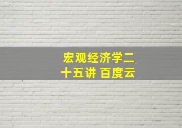 宏观经济学二十五讲 百度云